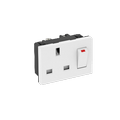 Socket 0° with switch, British Standard, single